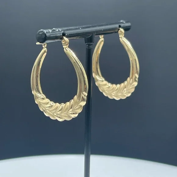 Large 14k Solid Gold Hoop Earrings